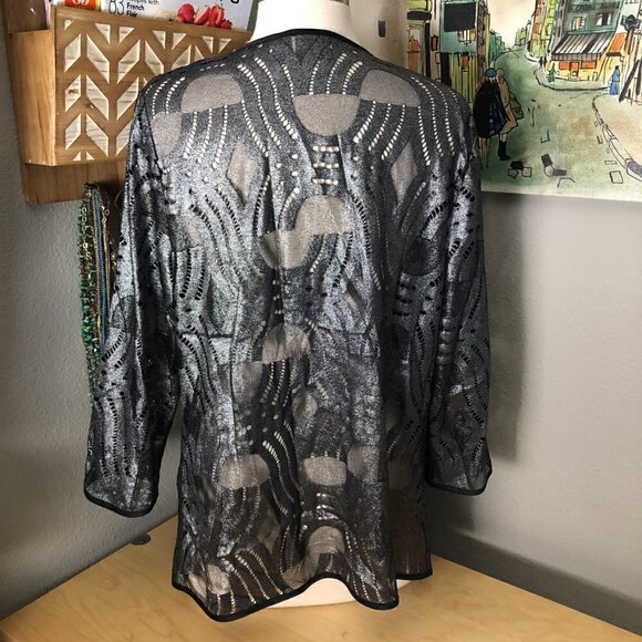 Chico's Travelers Metallic Cardigan - Whimsigoth - Picture 3 of 12